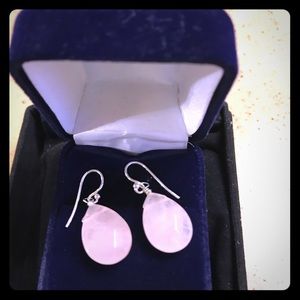 Silver Rose Quartz earrings. Brand new!